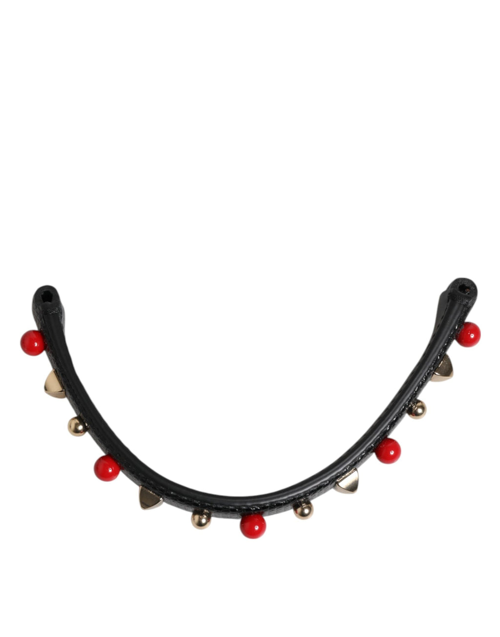 Dolce & Gabbana Black Embellished Calf Leather Shoulder Strap with Logo Dolce & Gabbana