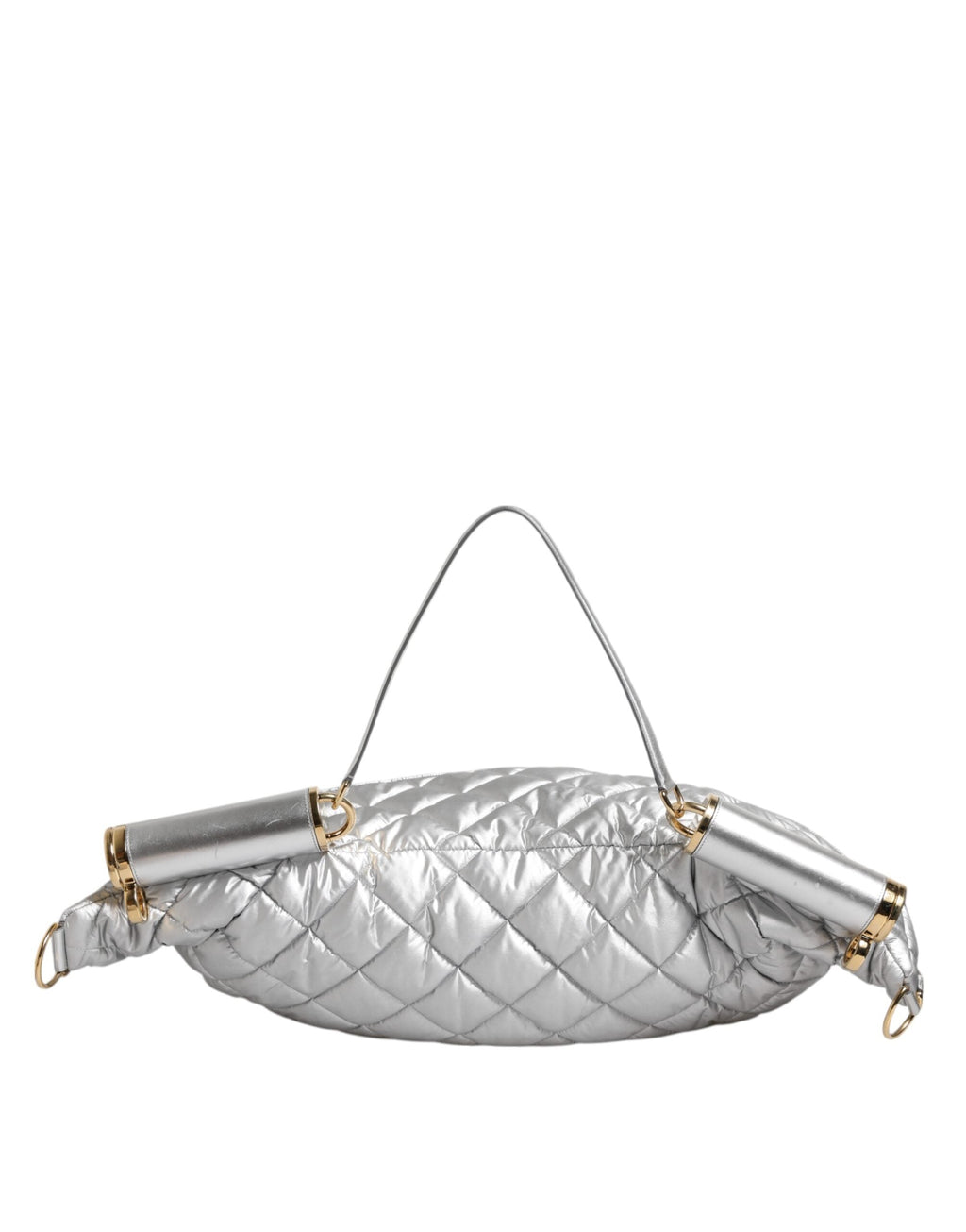 Dolce & Gabbana Silver Quilted Down-Filled SICILY Crossbody Shoulder Bag Dolce & Gabbana