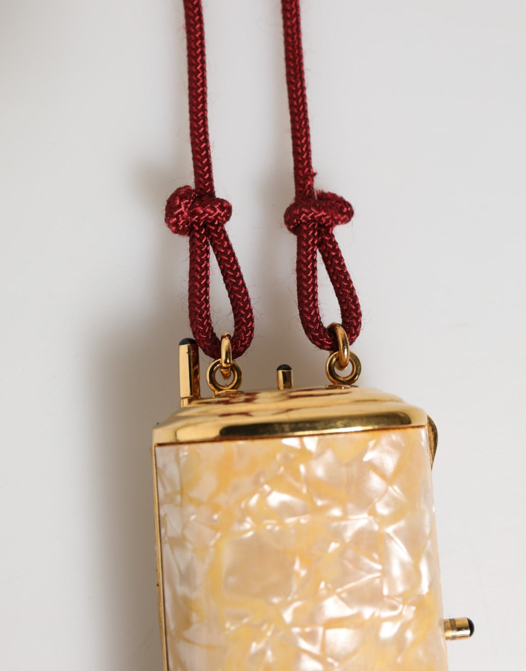 Dolce & Gabbana White Glossy Resin Micro Crossbody Bag with Gold Hardware Dolce & Gabbana