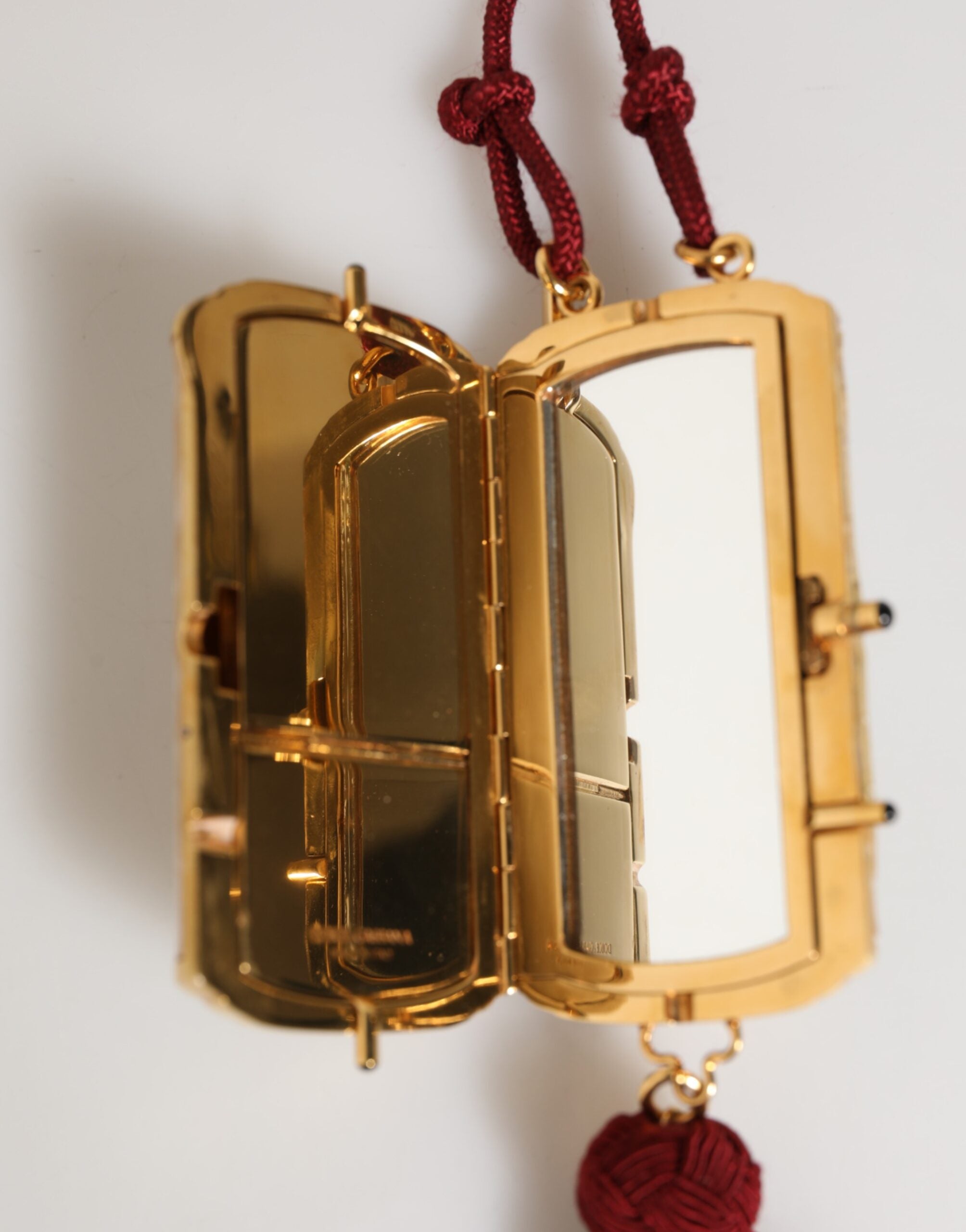 Dolce & Gabbana White Glossy Resin Micro Crossbody Bag with Gold Hardware Dolce & Gabbana