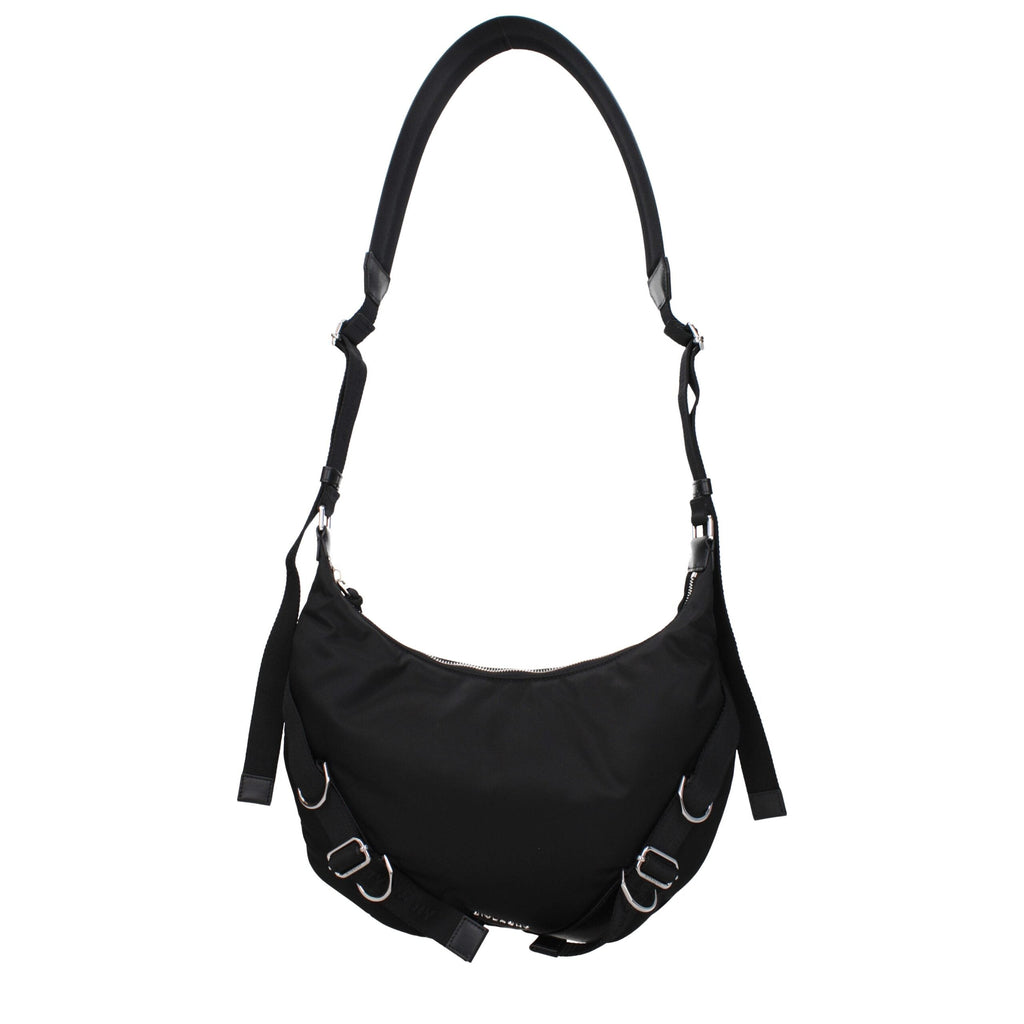Givenchy Black Nylon Medium Crossbody Bag with Front Logo Givenchy