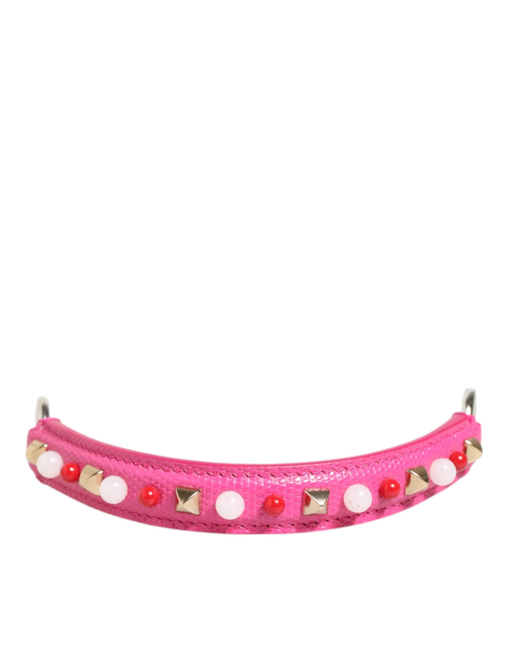 Dolce & Gabbana Pink Calf Leather Embellished Bag Shoulder Strap with Studs Dolce & Gabbana