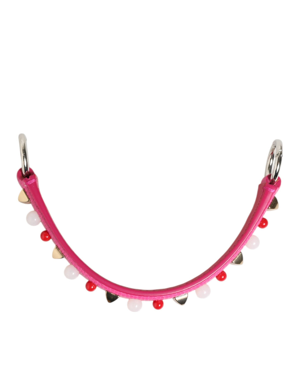 Dolce & Gabbana Pink Calf Leather Embellished Bag Shoulder Strap with Studs Dolce & Gabbana