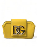 Dolce & Gabbana Lime Yellow Calfskin Leather DG Logo Clutch Bag Dolce & Gabbana