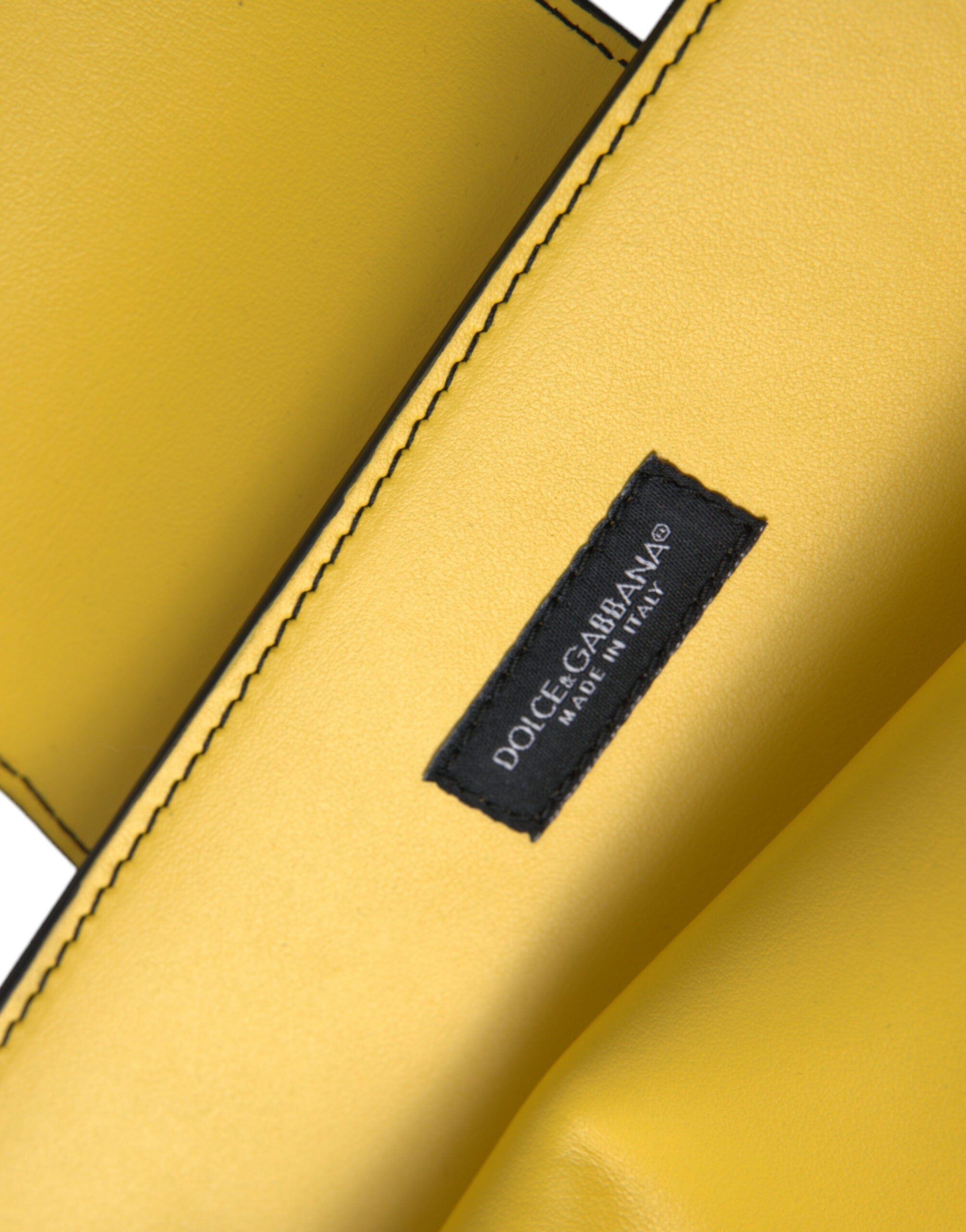 Dolce & Gabbana Lime Yellow Calfskin Leather DG Logo Clutch Bag Dolce & Gabbana