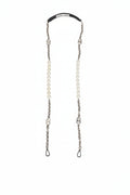Dolce & Gabbana Black Leather Pearl Chain Bag Accessory Shoulder Strap Dolce & Gabbana