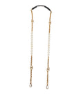 Dolce & Gabbana Black Leather Gold Chain & Pearl Crossbody Bag Strap Dolce & Gabbana