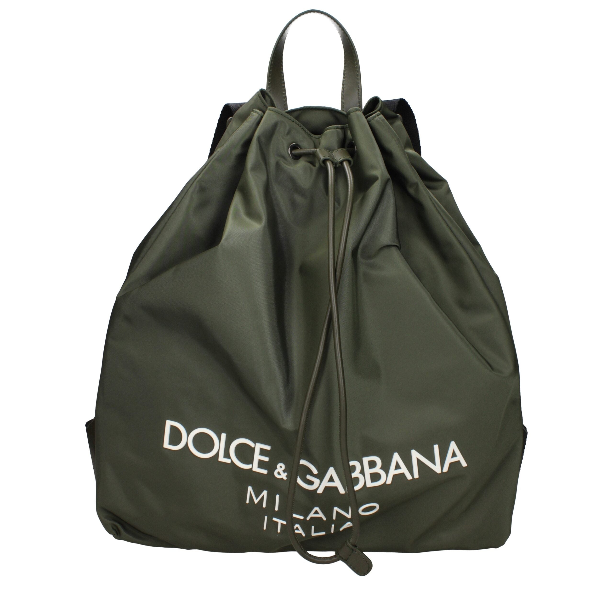Dolce & Gabbana Green Nylon Backpack with Front Logo Dolce & Gabbana