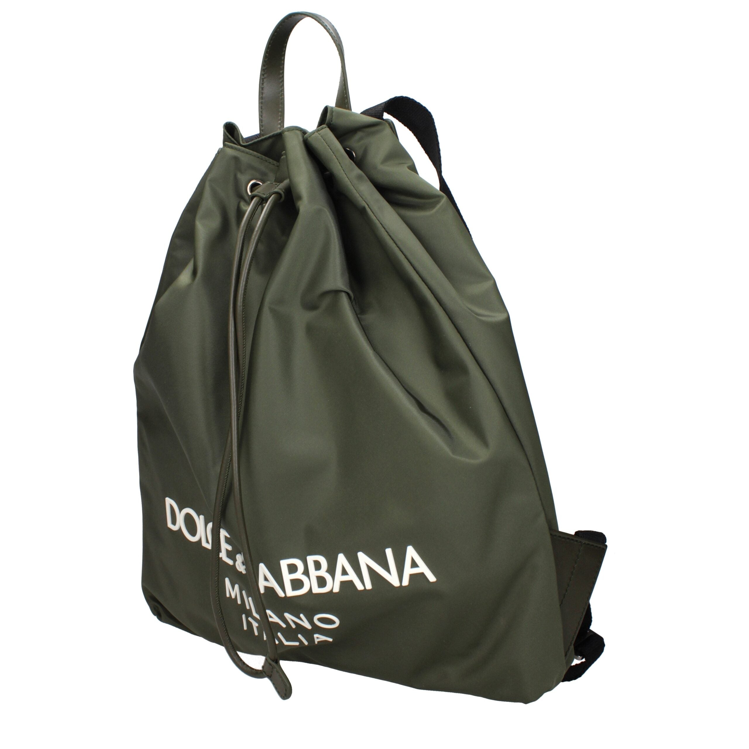 Dolce & Gabbana Green Nylon Backpack with Front Logo Dolce & Gabbana