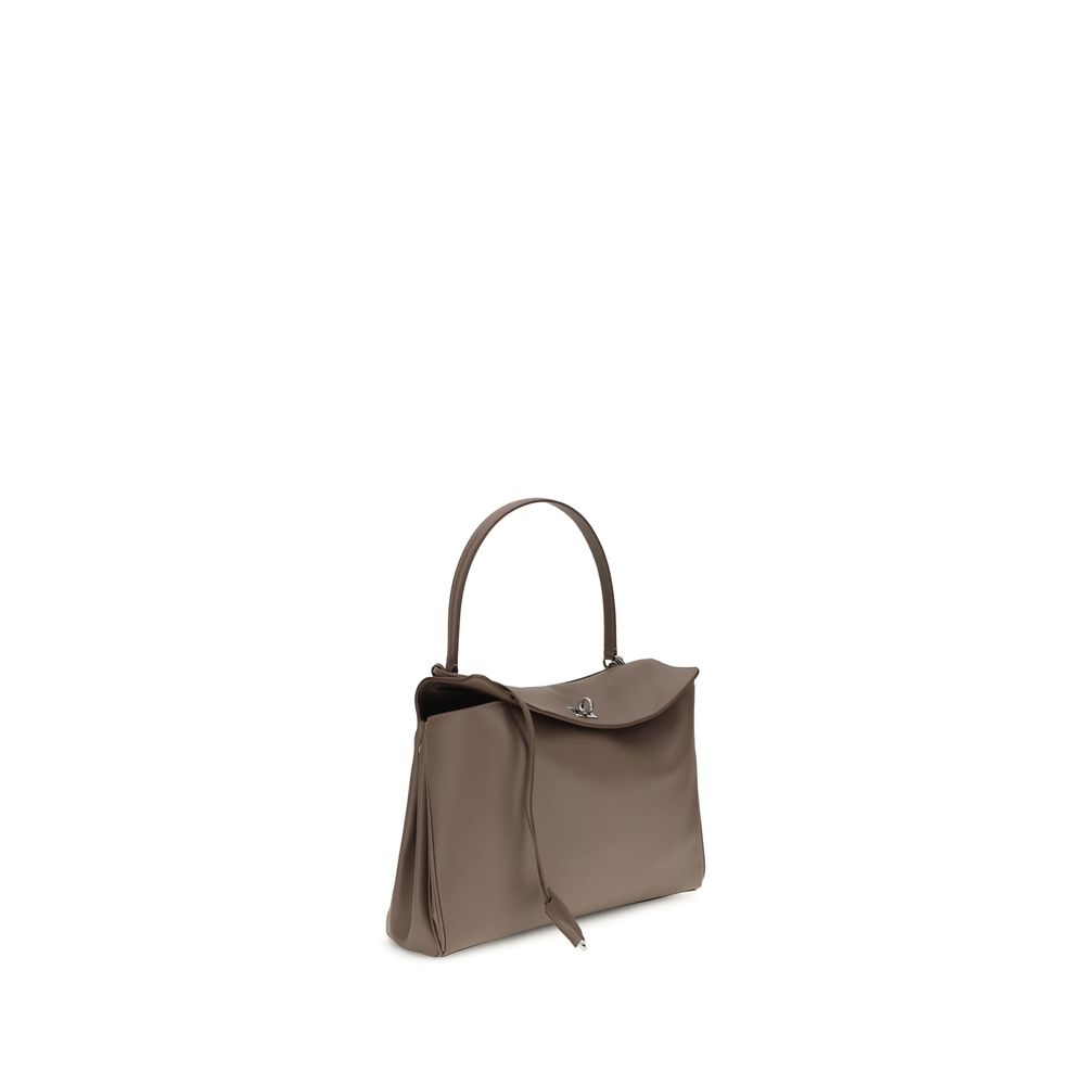 Balenciaga Gray Calf Leather Rodeo Shoulder Bag SS26 Balenciaga