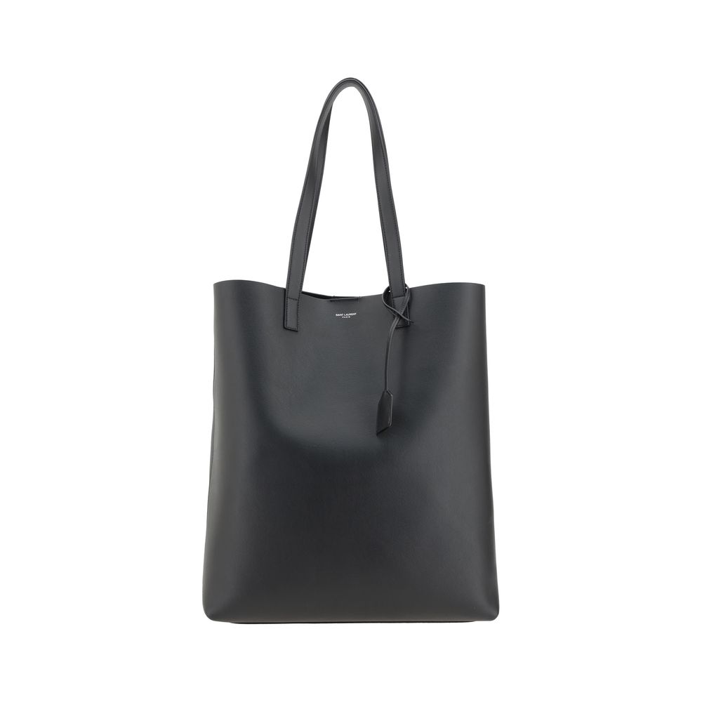 Saint Laurent Black Lambskin Leather Monogram Tote Bag SS26 Saint Laurent