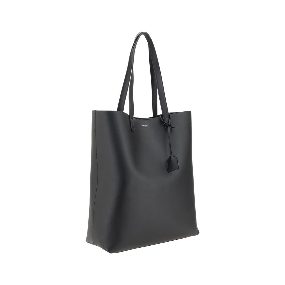 Saint Laurent Black Lambskin Leather Monogram Tote Bag SS26 Saint Laurent