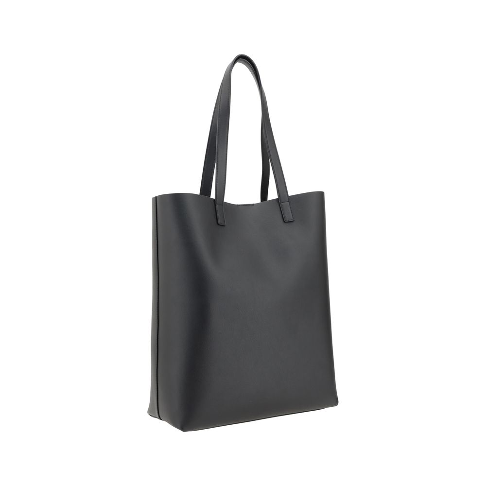 Saint Laurent Black Lambskin Leather Monogram Tote Bag SS26 Saint Laurent