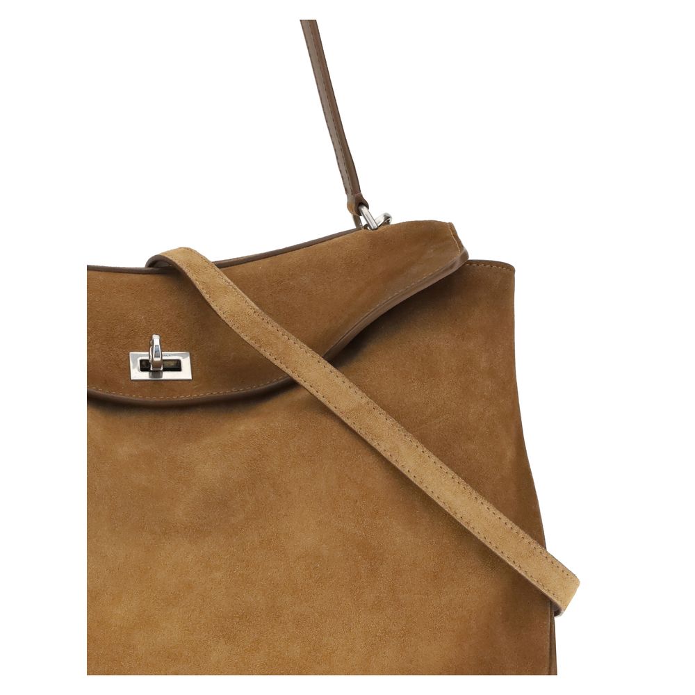 Balenciaga Brown Waxed Suede Calfskin Medium Rodeo Bag SS26 Balenciaga