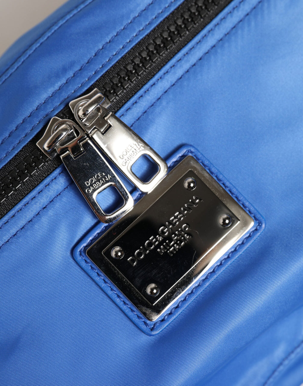 Dolce & Gabbana Blue Nylon Logo Plaque Men's Fanny Pack Dolce & Gabbana