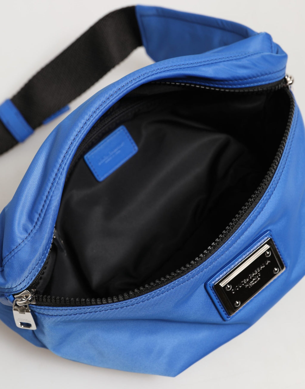 Dolce & Gabbana Blue Nylon Logo Plaque Men's Fanny Pack Dolce & Gabbana