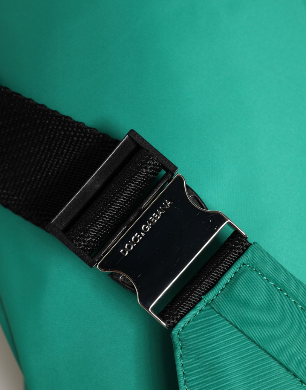 Dolce & Gabbana Green Nylon Logo Plaque Men's Fanny Pack Dolce & Gabbana