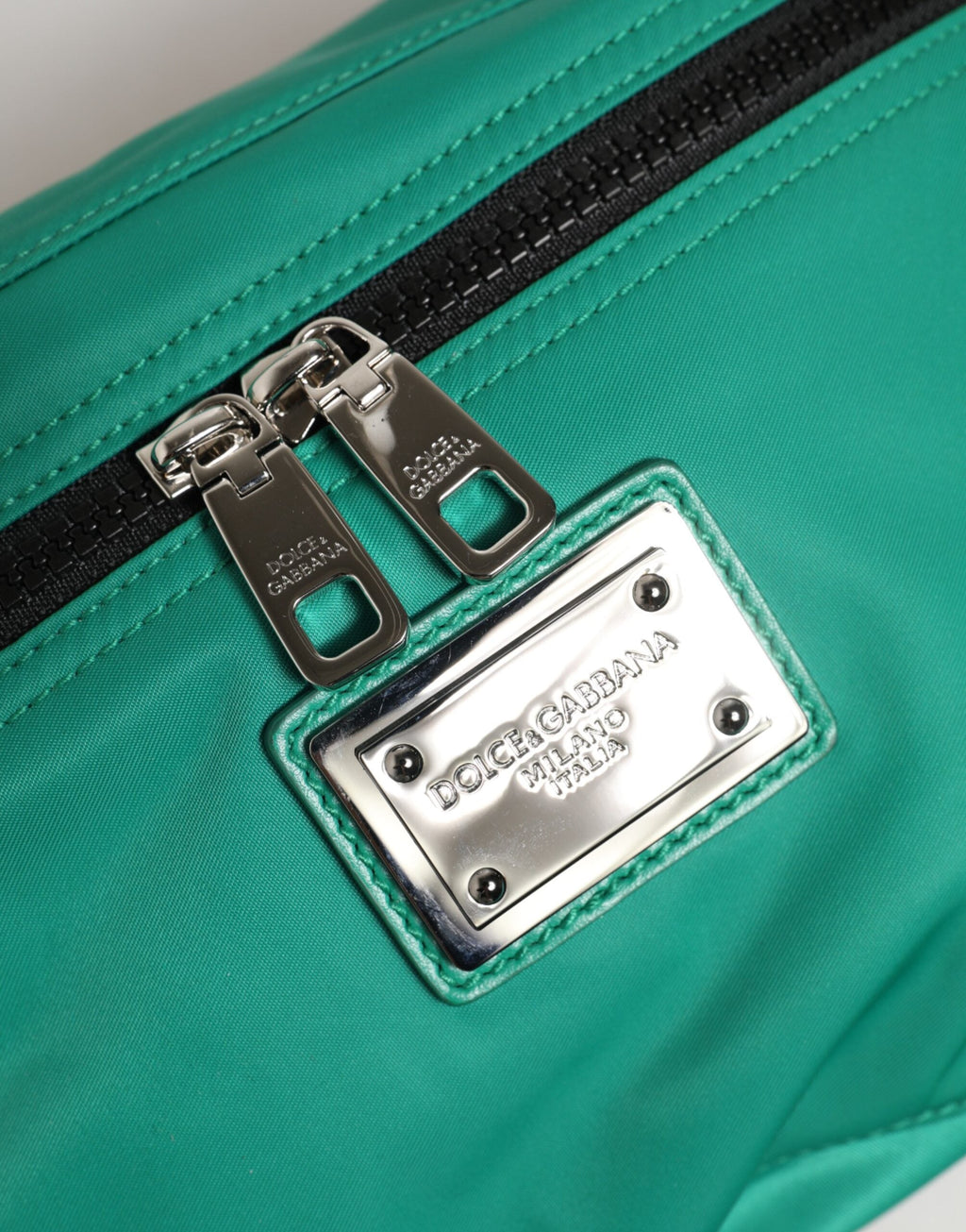 Dolce & Gabbana Green Nylon Logo Plaque Men's Fanny Pack Dolce & Gabbana