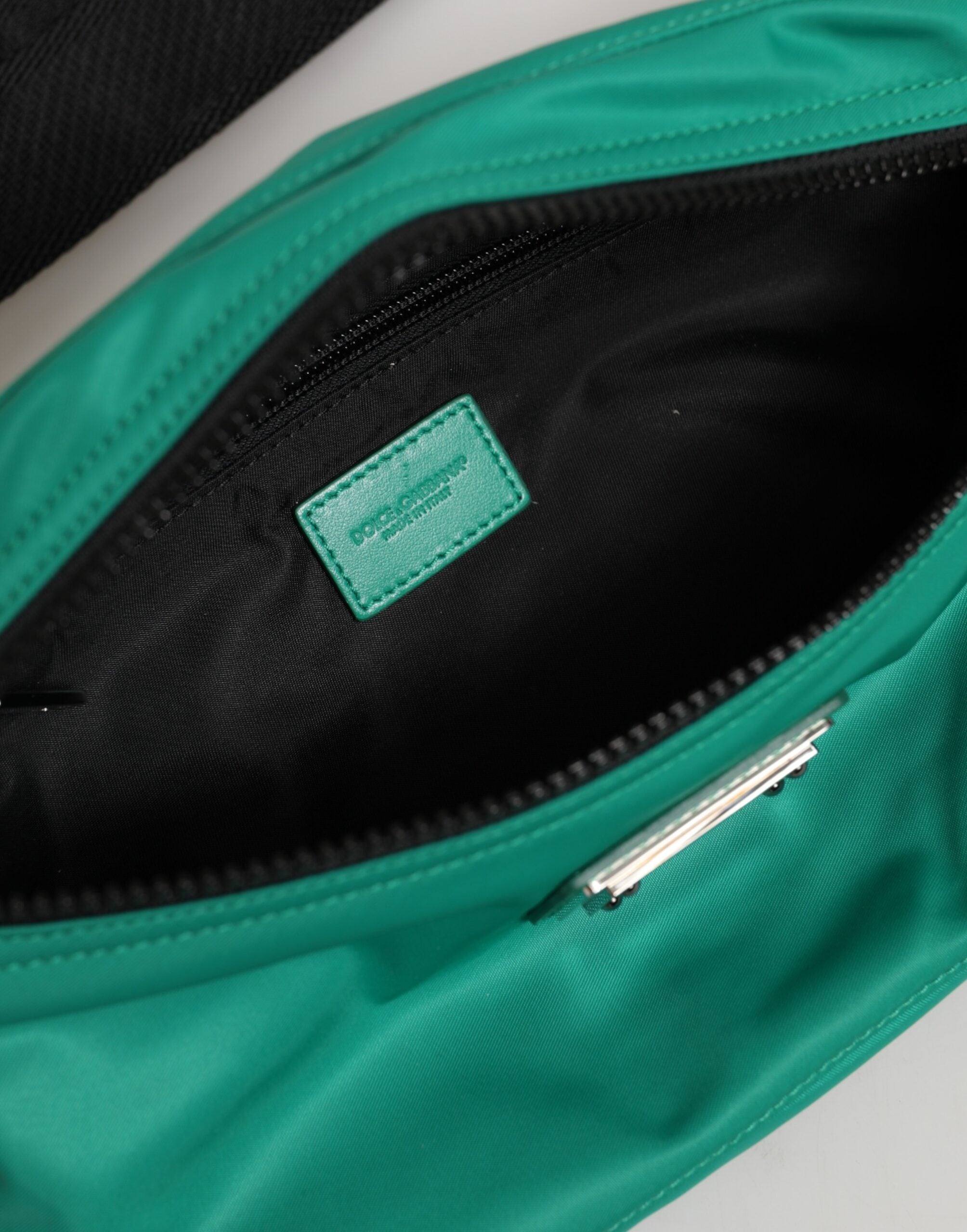 Dolce & Gabbana Green Nylon Logo Plaque Men's Fanny Pack Dolce & Gabbana