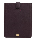 Dolce & Gabbana Dark Brown Calf Leather Logo Plaque Tablet Case Dolce & Gabbana