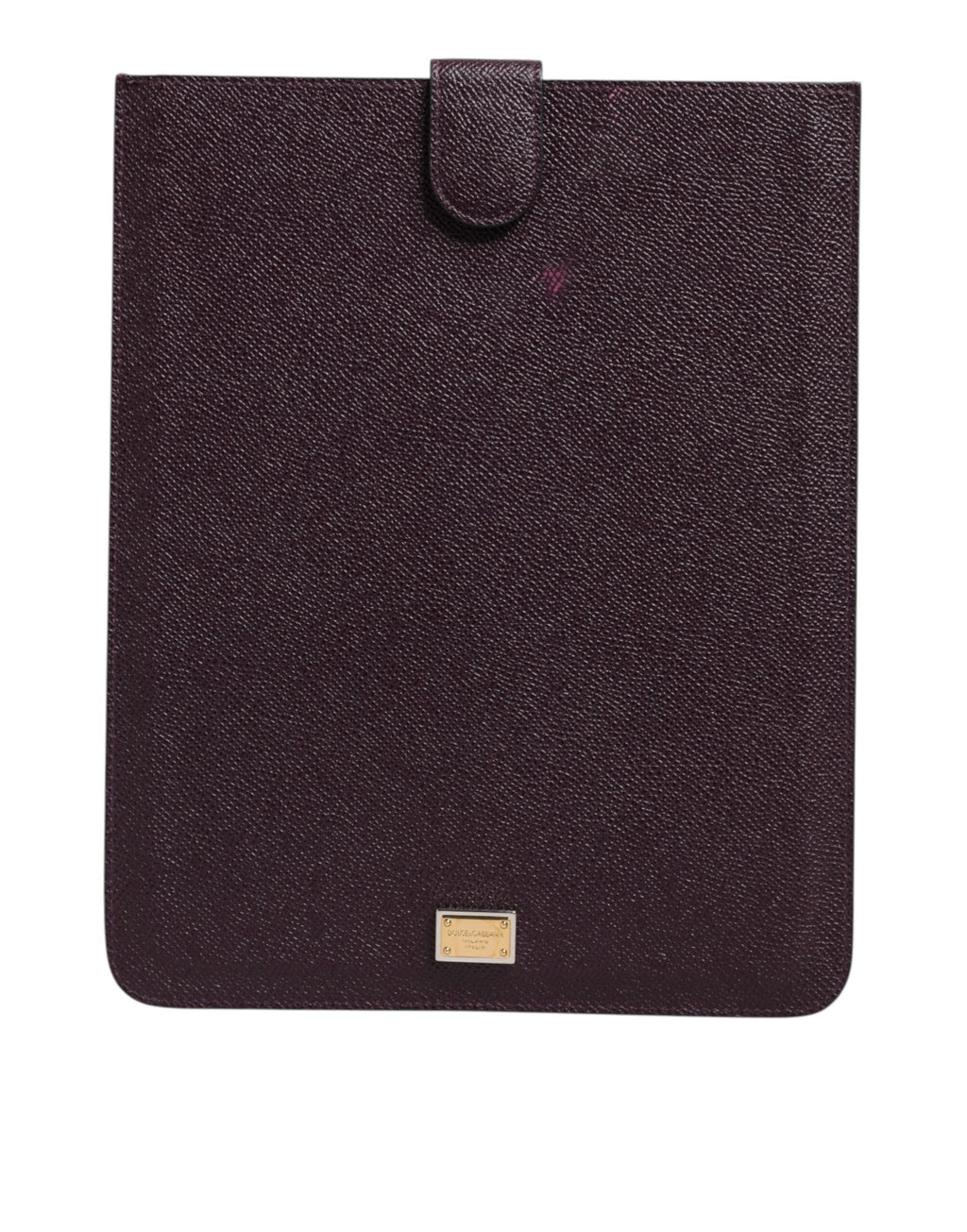 Dolce & Gabbana Dark Brown Calf Leather Logo Plaque Tablet Case Dolce & Gabbana