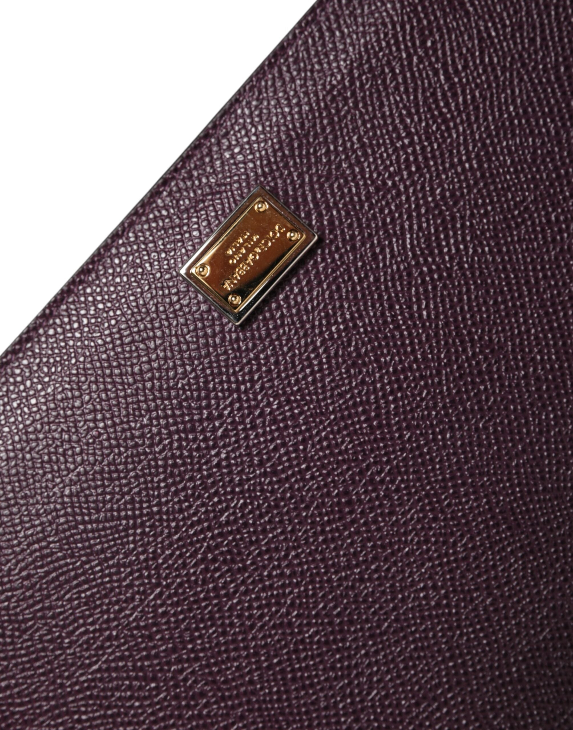 Dolce & Gabbana Dark Brown Calf Leather Logo Plaque Tablet Case Dolce & Gabbana