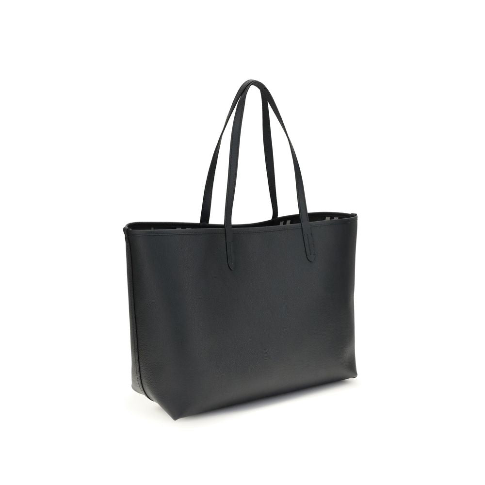 Burberry Black Grained Calfskin Reversible Medium Bloomsbury Tote Bag SS26 Burberry