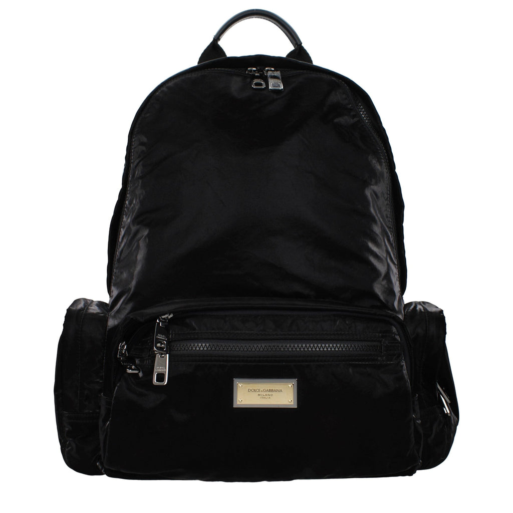 Dolce & Gabbana Black Nylon Logo Backpack with Adjustable Straps Dolce & Gabbana