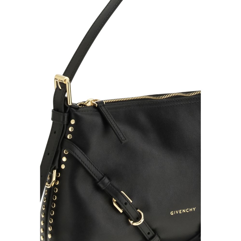 Givenchy Black Calf Leather Voyou Shoulder Bag SS26 Givenchy