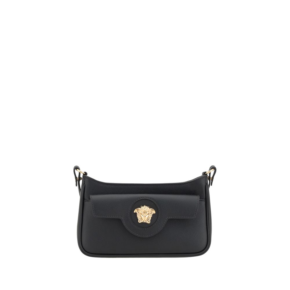 Versace Black Calf Leather Mini Medusa Shoulder Bag SS26 Versace