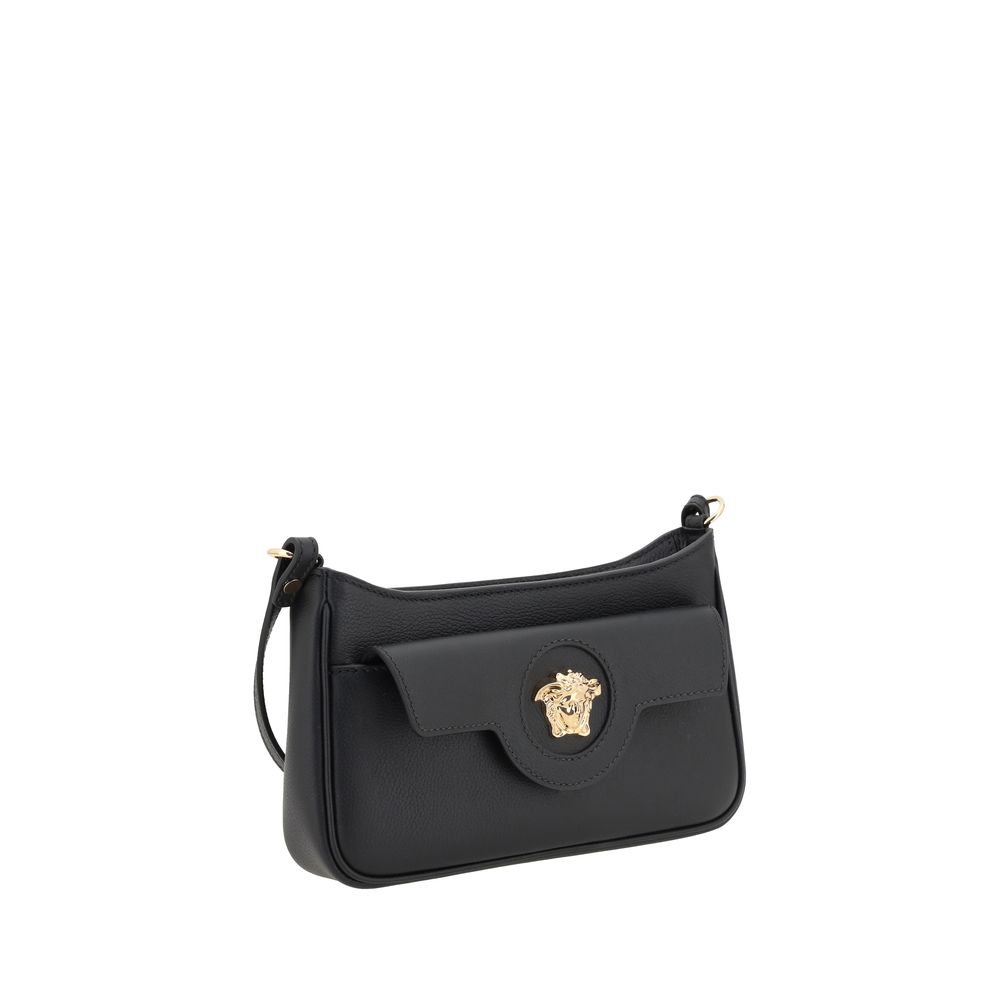 Versace Black Calf Leather Mini Medusa Shoulder Bag SS26 Versace