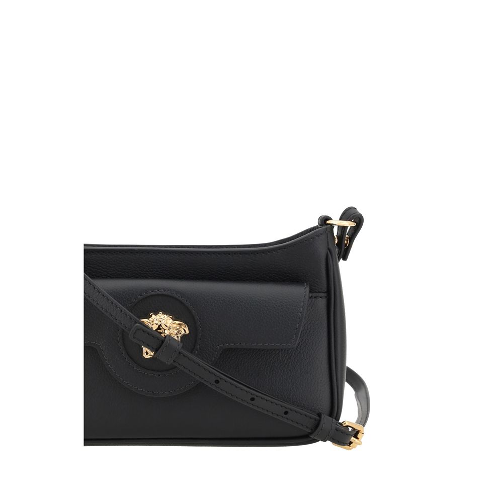 Versace Black Calf Leather Mini Medusa Shoulder Bag SS26 Versace