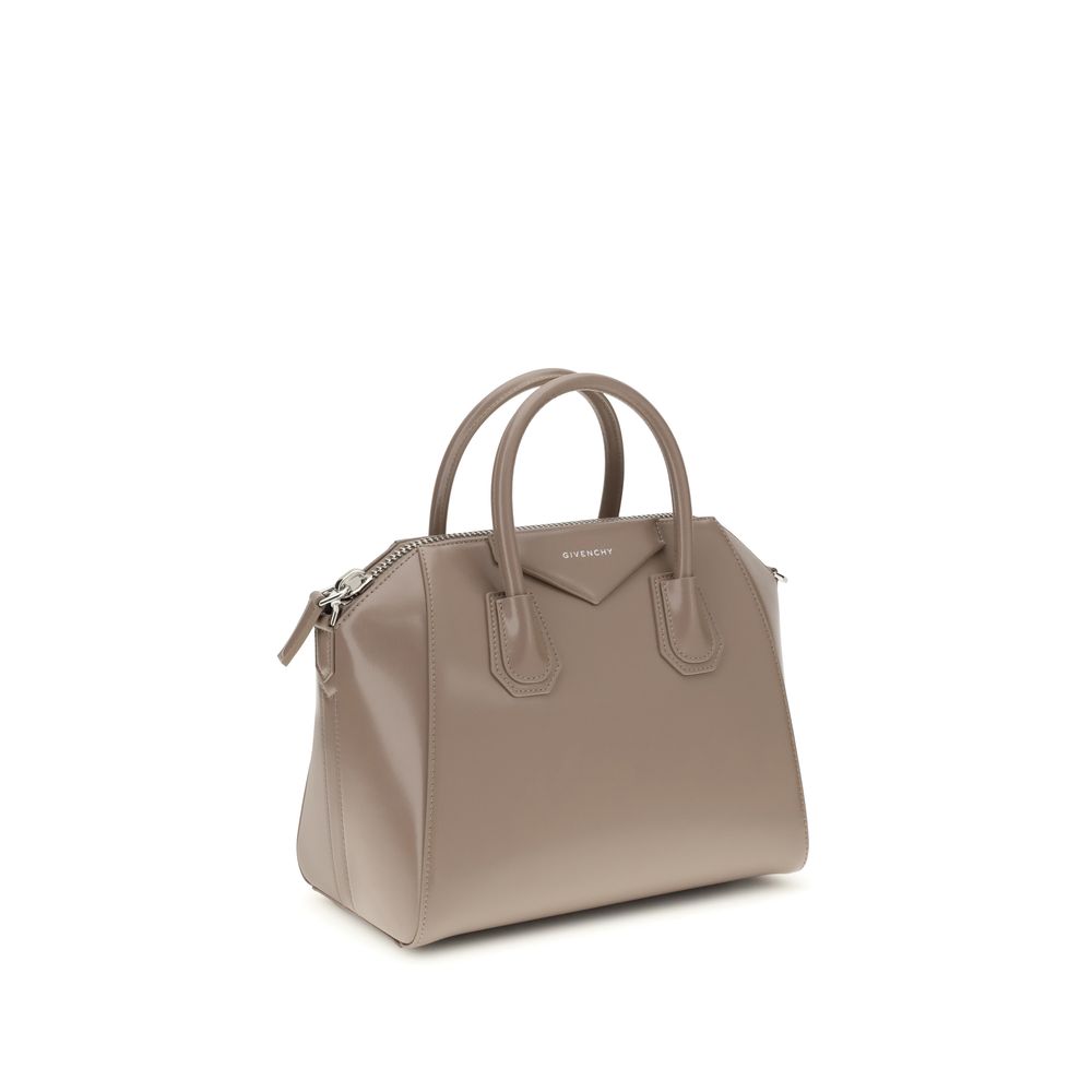 Givenchy Gray Box Calfskin Antigona Small Handbag with Silver Hardware SS26 Givenchy